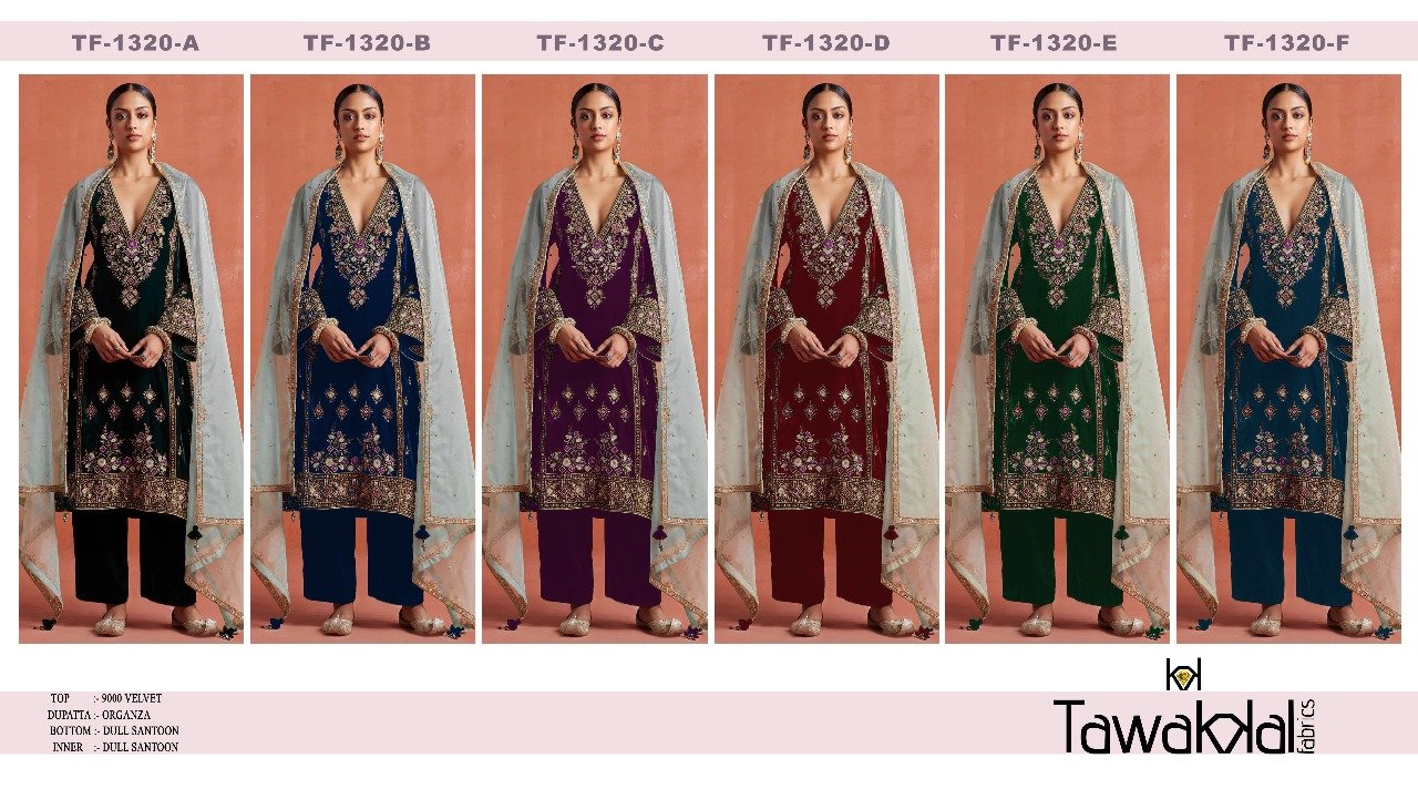 Plush velvet paired with intricate embroidery and elegant piping details creates a look that’s festive, graceful, and undeniably premium