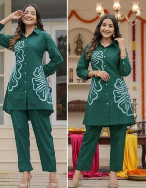 Alternative view of STITCHEDFeaturing Beautiful Suit Sets in Soft Reyon Top With Pant. it is beautifully decorated with Multi thread work desgins