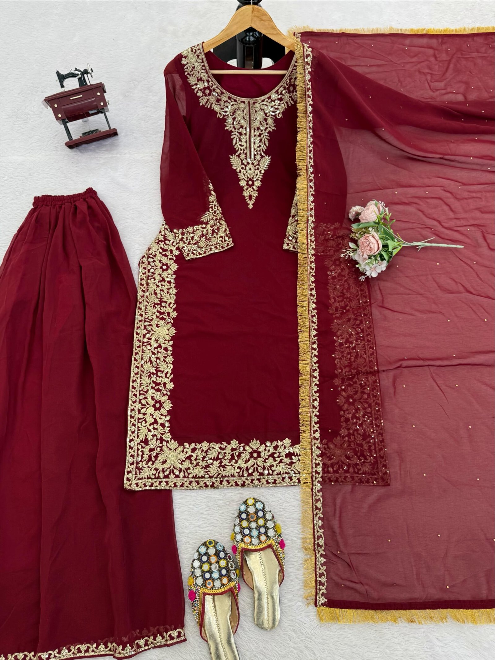 Designer Palzoo Set – Elegant Ethnic Wear Crafted in Classy Tones with Premium Fabric & Detailing Style Code:- AK1599 - Image 4