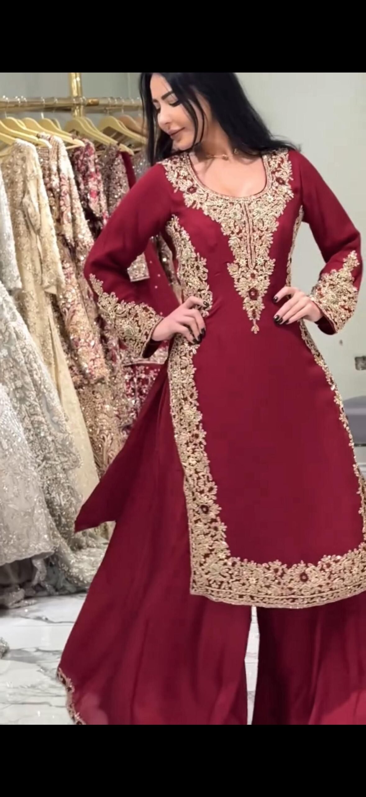 Designer Palzoo Set – Elegant Ethnic Wear Crafted in Classy Tones with Premium Fabric & Detailing Style Code:- AK1599 - Image 3