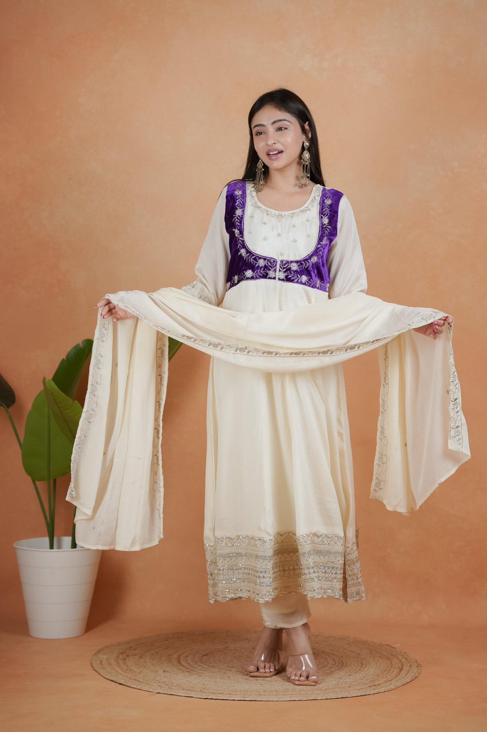 STITCHED Featuring beautiful Heavy Suit Set which is beautifully decorated Heavy Embroidery Work It is paired with matching duppata and Pent