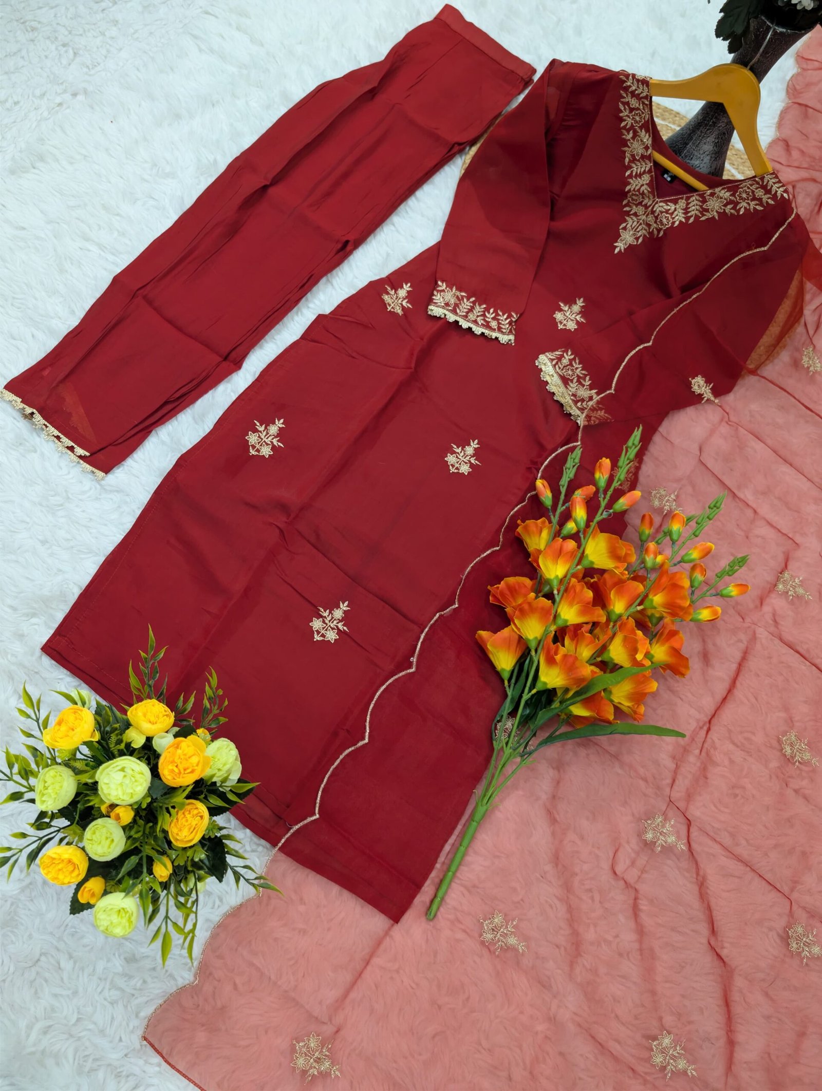 STITCHED SHIVAM COLLECTION PRESENT..... WOMEN'S PURE VISCOSE MAL CHANDERI KURTA SET'S SAHIBA PURE VISCOSE MAL CHANDERI WITH SEQUENCE EMBROIDERY WORK - Image 6