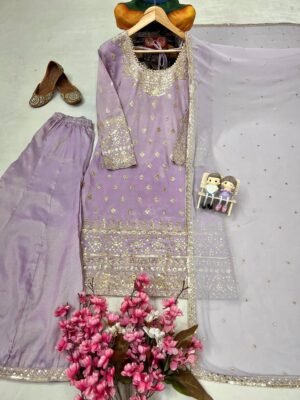 Alternative view of STITCHED AK 1402 ENHANCE THE BEAUTY OF YOUR WARDROBE WITH THIS NEWLY LAUNCHED KURTI-PLAZZO SET