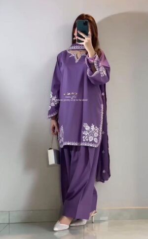 stitched  (AK-4021)Launching New  Đěsigner Party Wear Look top with farshi salwar