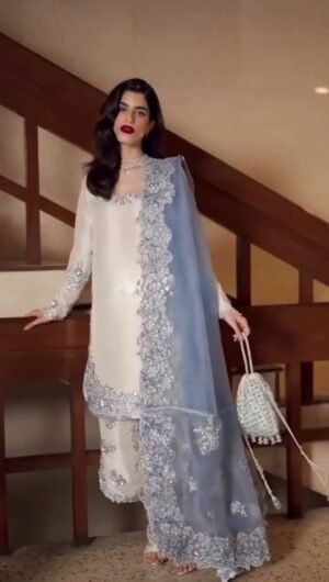 stitched Launching New  Đěsigner Party Wear Look Pur Roman Glass Top & Fancy Palazzo With Dupatta set  Code:-AK229