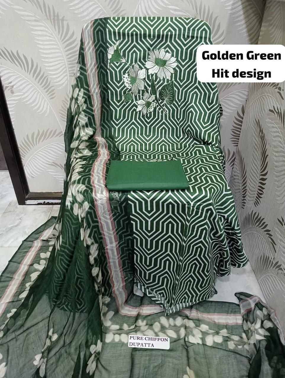 unstitched SOFT LAWN FULL EMBROIDERED WORK SHIRT) PURE BAMBER CHIFFON DUPATTA PRINTED COTTON SOFT TROUSERS - Image 7