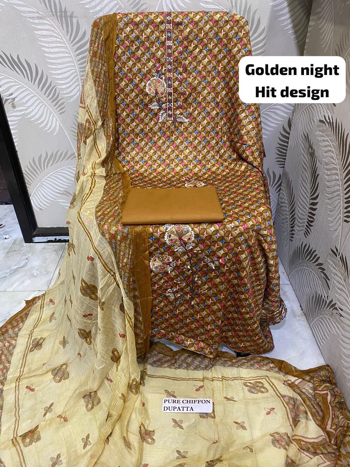 unstitched SOFT LAWN FULL EMBROIDERED WORK SHIRT) PURE BAMBER CHIFFON DUPATTA PRINTED COTTON SOFT TROUSERS - Image 6