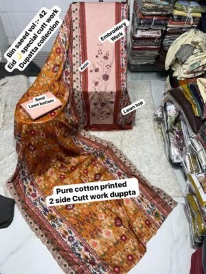 Alternative view of unstitched   Mix all CATALOGUE DESIGN DUPPTA  cutwork Work Collection 2025