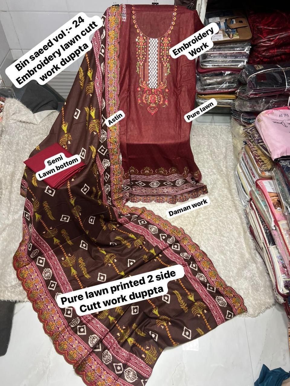 unstitched Mix all CATALOGUE DESIGN DUPPTA cutwork Work Collection 2025 - Image 10