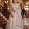 unstitched New Cream Color Launched  AK Launching 4 meter flared Sequins Embroidery Cut Work Lehenga, Exceptional Quality with Can-Can and Canvas Layers, A Perfect Fusion of Glamour and Comfort  D.No=AK-1688