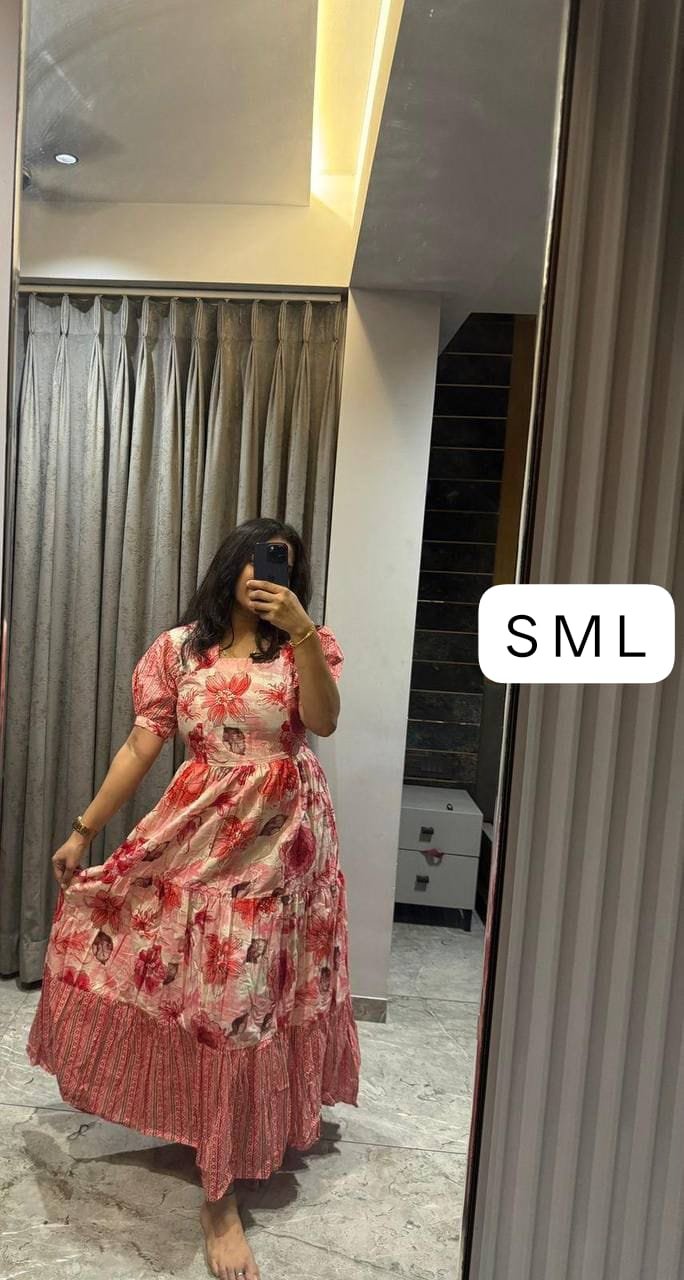 stitched gwon SUMMER SPECIAL Beautiful Pure cotton Floral maxi - Image 10