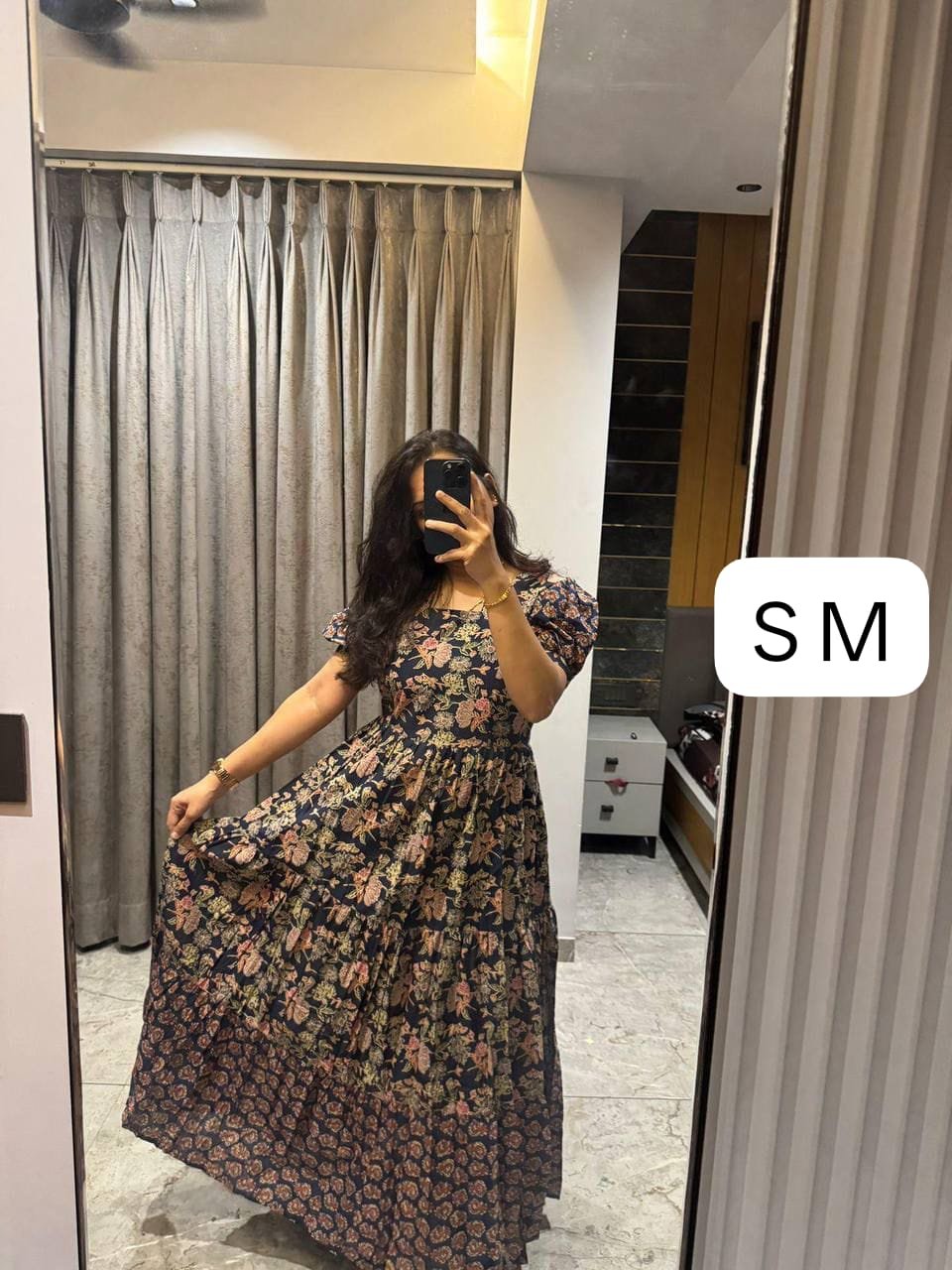 stitched gwon SUMMER SPECIAL Beautiful Pure cotton Floral maxi - Image 4