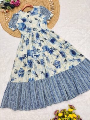 stitched gwon SUMMER SPECIAL  Beautiful Pure cotton Floral maxi