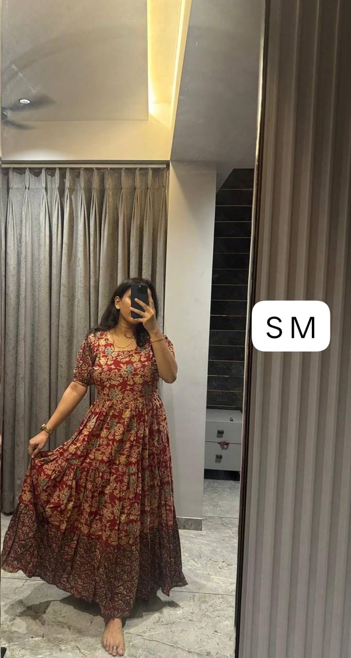 stitched gwon SUMMER SPECIAL Beautiful Pure cotton Floral maxi - Image 8