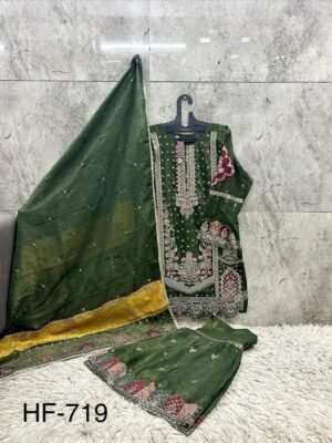 Alternative view of stitched Hoor Tex Present. New Catalogue in pakistani... *Full Stitched *HF-719,A To C