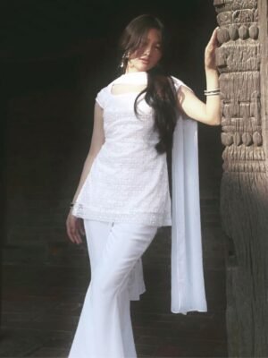 Alternative view of stitched Designer Timeless 90’s Style iconic Set – Elegant Ethnic Wear Crafted in Classy Tones with Premium Fabric & Detailing Style Code:- AK1597