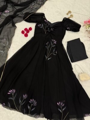 Alternative view of stitched With Ri8 Fashion Every women would be FLAME   You gonna love elegance with Modern touch ,Here we Presenting Exclusive Handpainted Real shoot design !  Product code : AK :237