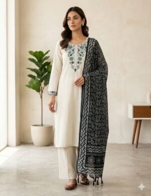 Alternative view of stitched New Designers Kurti Pent Dupatta Set