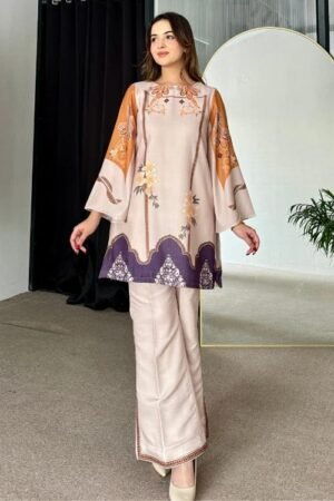 Alternative view of stitched   Designer Co-Ords set in * kurti digital print paired with Ankle length pant giving perfect outfit and deliberate choice about your look.....*