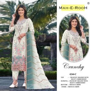 Alternative view of unstitched MAH-E-ROOH DESIGN NO : 4244