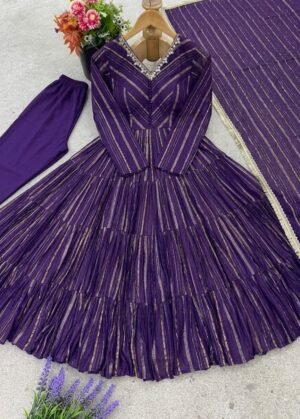 Alternative view of STITCHED Real  Modeling Product  AK-5305   Category: Women’s Ethnic Wear Ruffle Gown