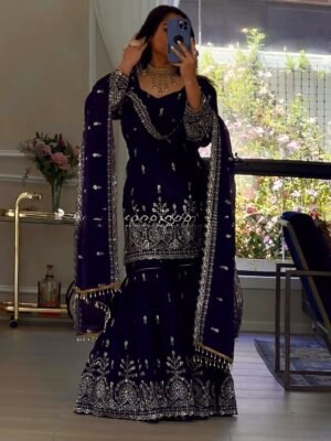 Alternative view of STITCHED Designer Sharara Set – Elegant Ethnic Wear Crafted in Classy Tones with Premium Fabric & Detailing   Style Code:- AK1601