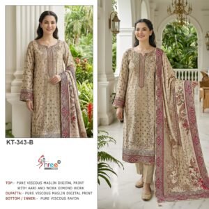 Alternative view of UNSTITCHED DESIGN NO.- KT - 343 FABRICS