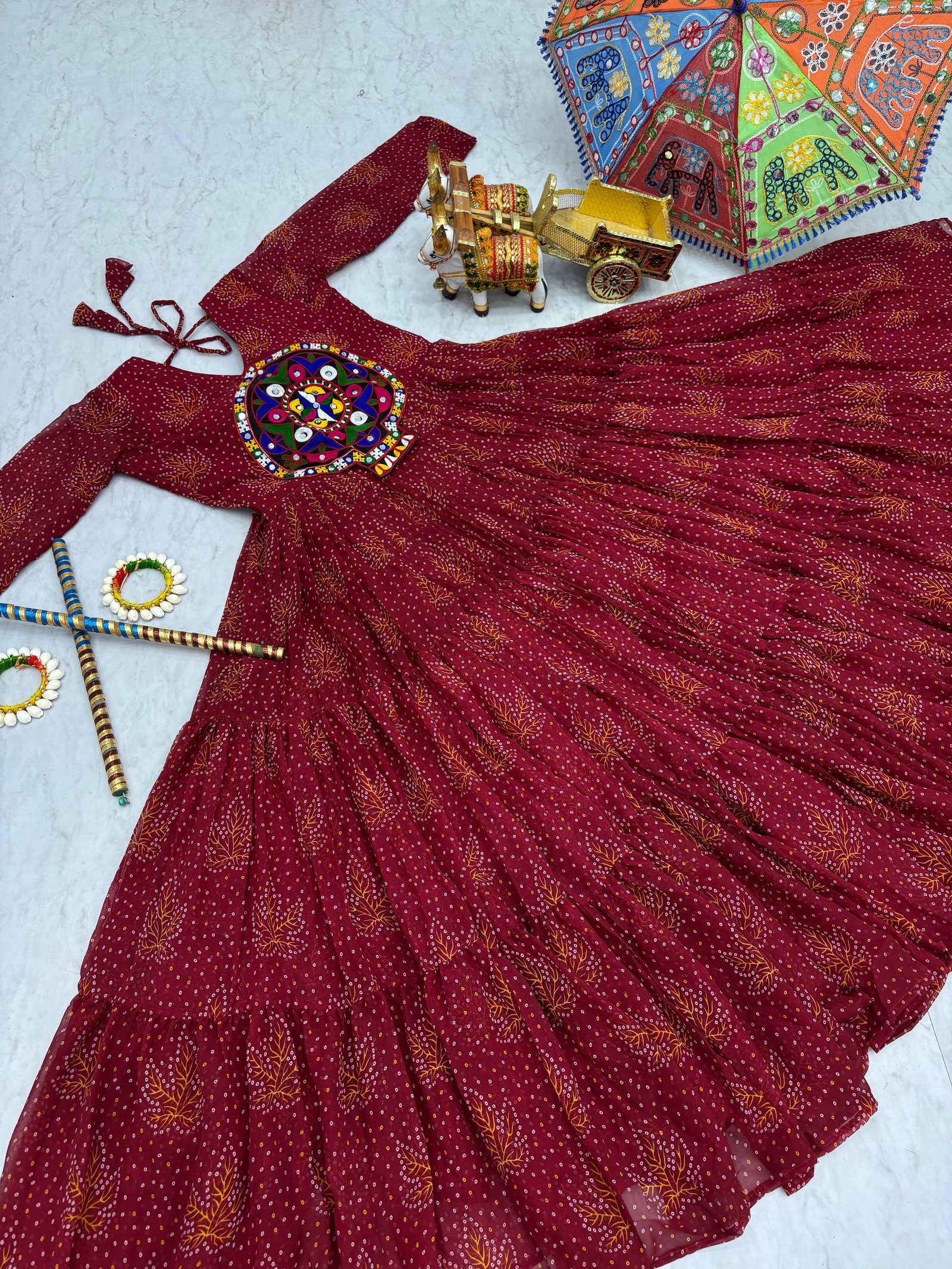 stitched gown Product Code :- AK - 121 Real Modeling Product AK Creation is Launching Navratri Special Gamathi Work Gown - Image 6