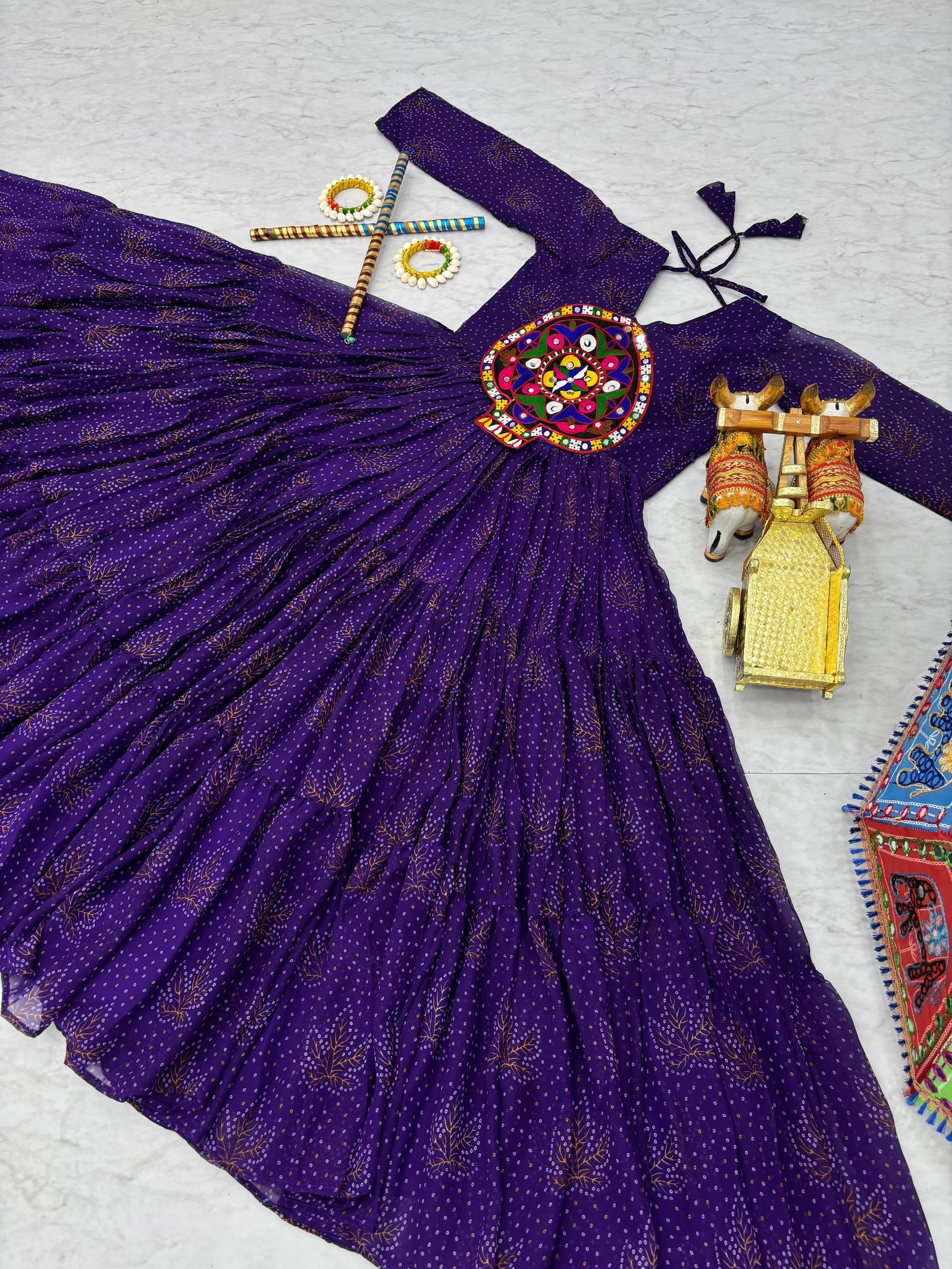 stitched gown Product Code :- AK - 121 Real Modeling Product AK Creation is Launching Navratri Special Gamathi Work Gown - Image 2