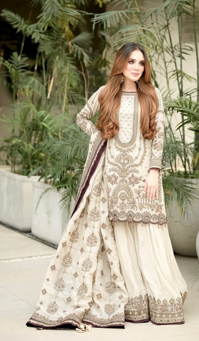 stitched Code:-AK213 Launching New Đěsigner Party Wear Look Pur Heavy Faux Georgette Top Plazzo & Dupatta Set - Image 5