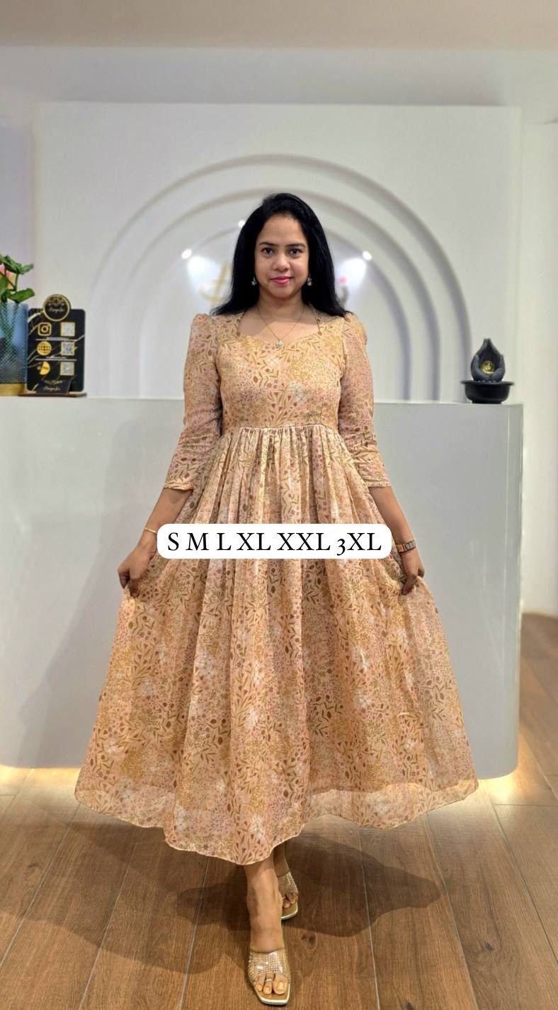 stitched BEAUTIFUL VACATION SPECIAL COLLECTION Plan your holidays in style Elevate your style with the beautiful Georgette Maxi Dress, a chic and contemporary piece crafted from luxurious georgette fabric. Its flattering silhouette and subtle flare accentuate your curves while adding a touch of sophistication to any occasion. - Image 5