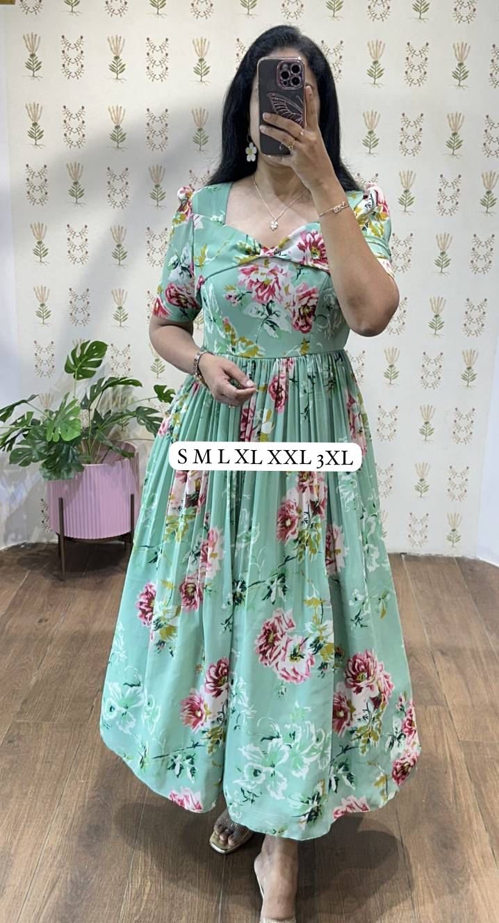 stitched BEAUTIFUL VACATION SPECIAL COLLECTION Plan your holidays in style Elevate your style with the beautiful Georgette Maxi Dress, a chic and contemporary piece crafted from luxurious georgette fabric. Its flattering silhouette and subtle flare accentuate your curves while adding a touch of sophistication to any occasion. - Image 3