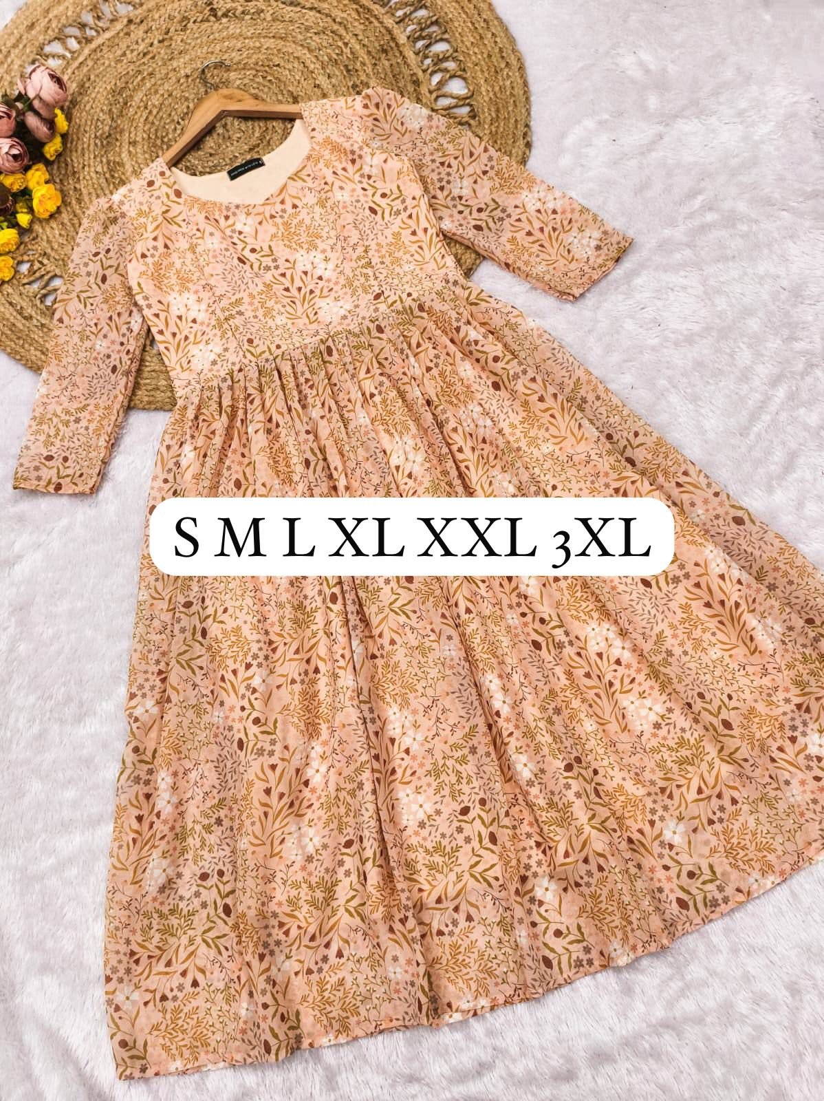 stitched BEAUTIFUL VACATION SPECIAL COLLECTION Plan your holidays in style Elevate your style with the beautiful Georgette Maxi Dress, a chic and contemporary piece crafted from luxurious georgette fabric. Its flattering silhouette and subtle flare accentuate your curves while adding a touch of sophistication to any occasion. - Image 6