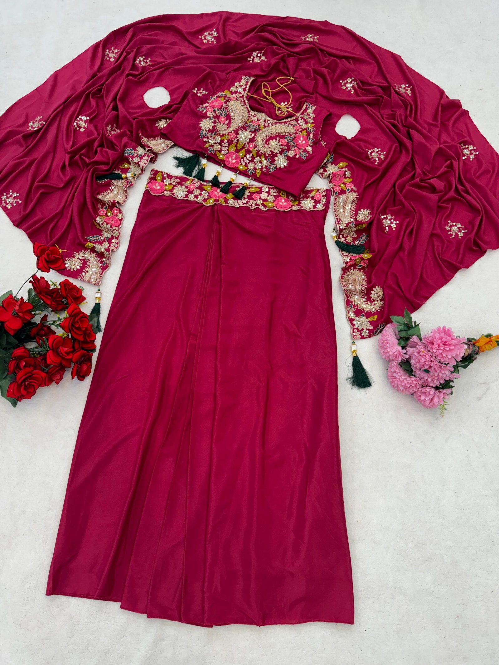 stitched Prodect code :-AK - 54Get festive ready in our new New Super Trending Party Wear Shrug with Sarara - Image 2