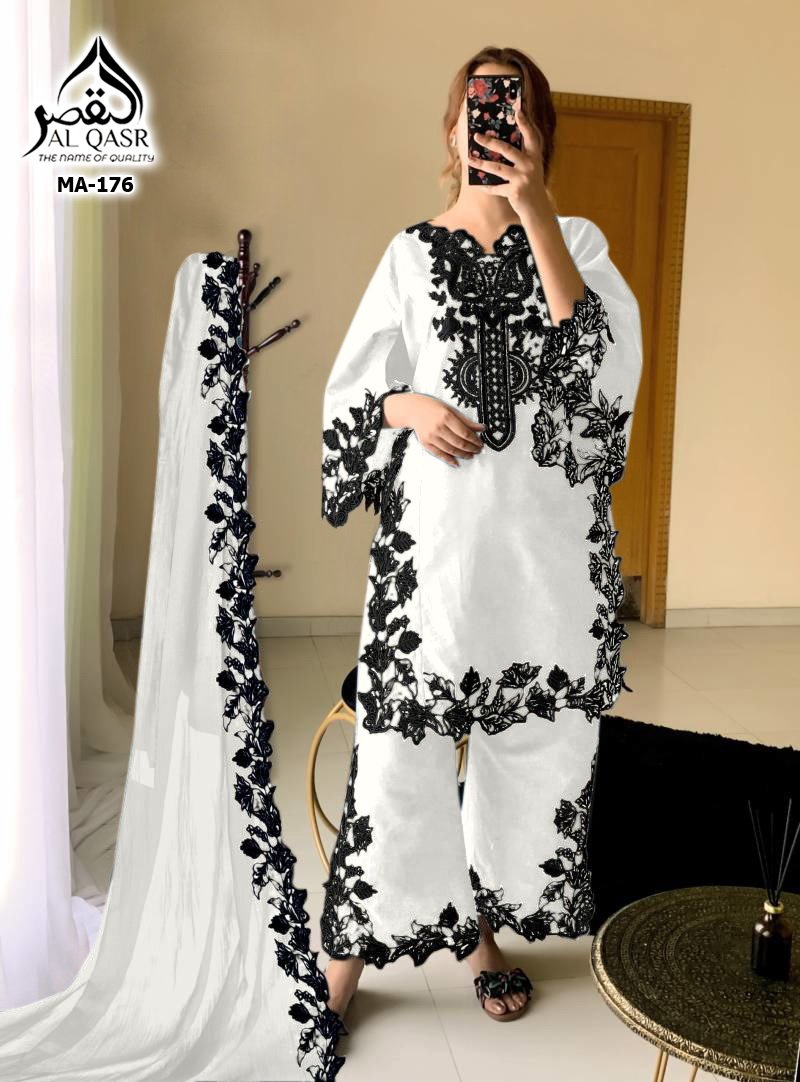 stitched HEAVY STAR GEORGETTE WITH EMBROIDERY CUT WORK AND FULL HANDWORK KHATLIWORK