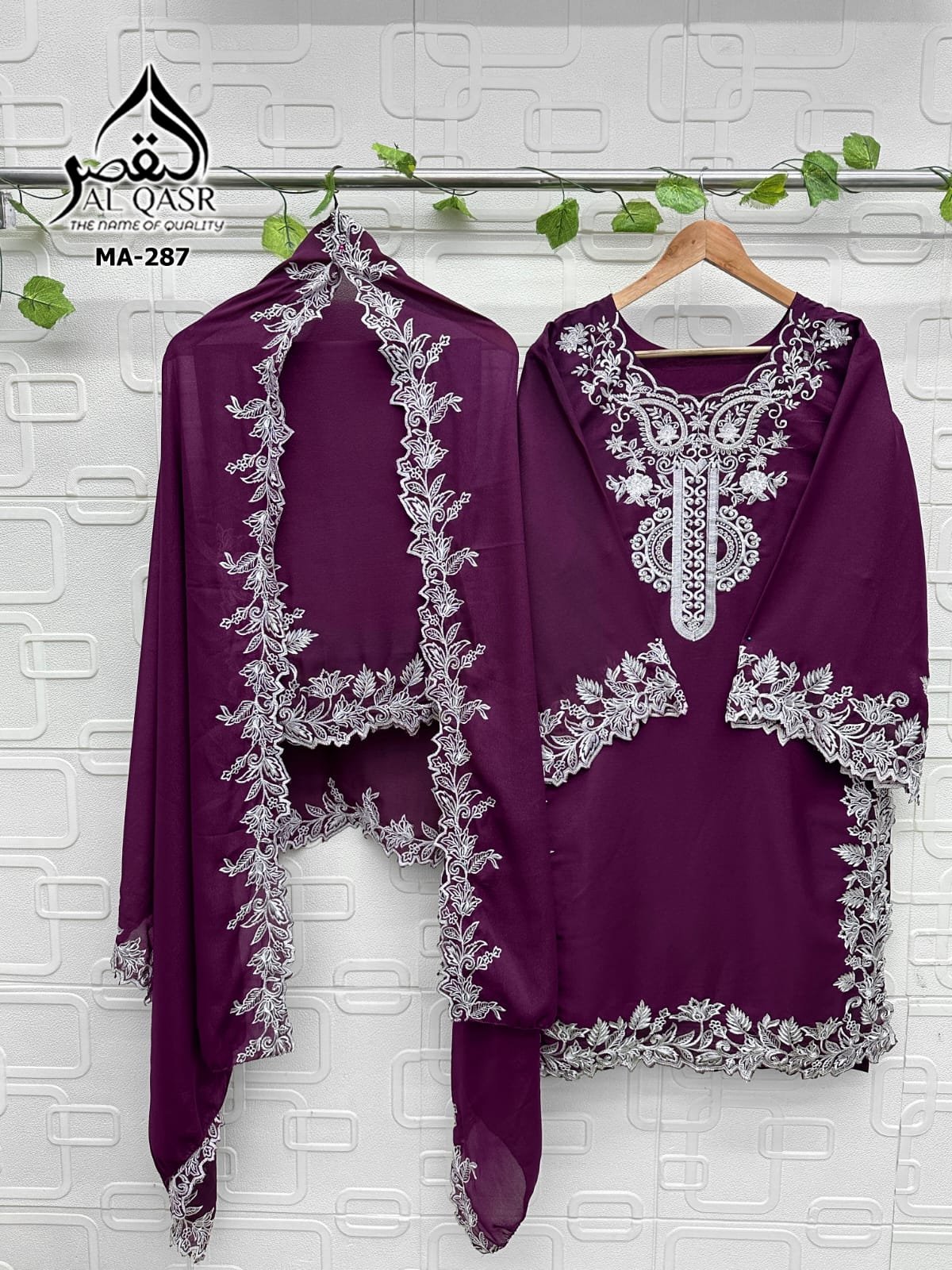 stitched HEAVY STAR GEORGETTE WITH EMBROIDERY CUT WORK AND FULL HANDWORK KHATLIWORK - Image 4