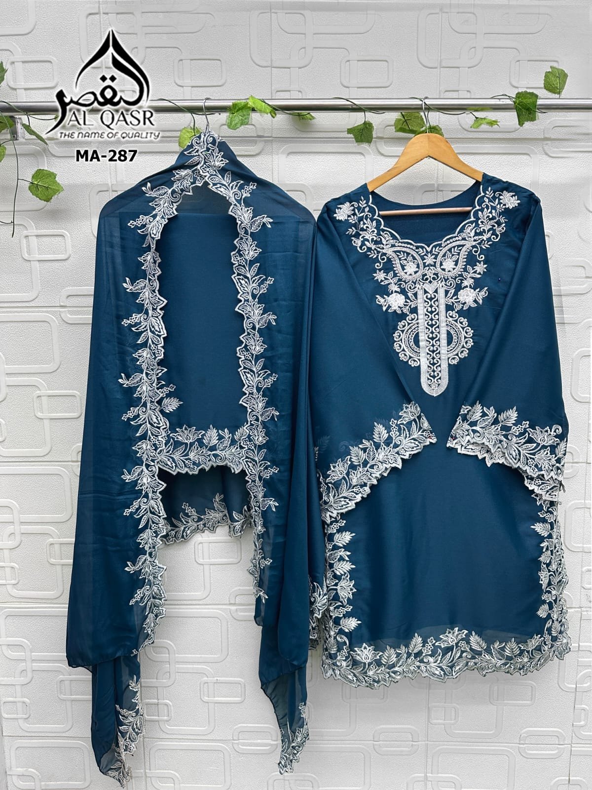 stitched HEAVY STAR GEORGETTE WITH EMBROIDERY CUT WORK AND FULL HANDWORK KHATLIWORK - Image 9