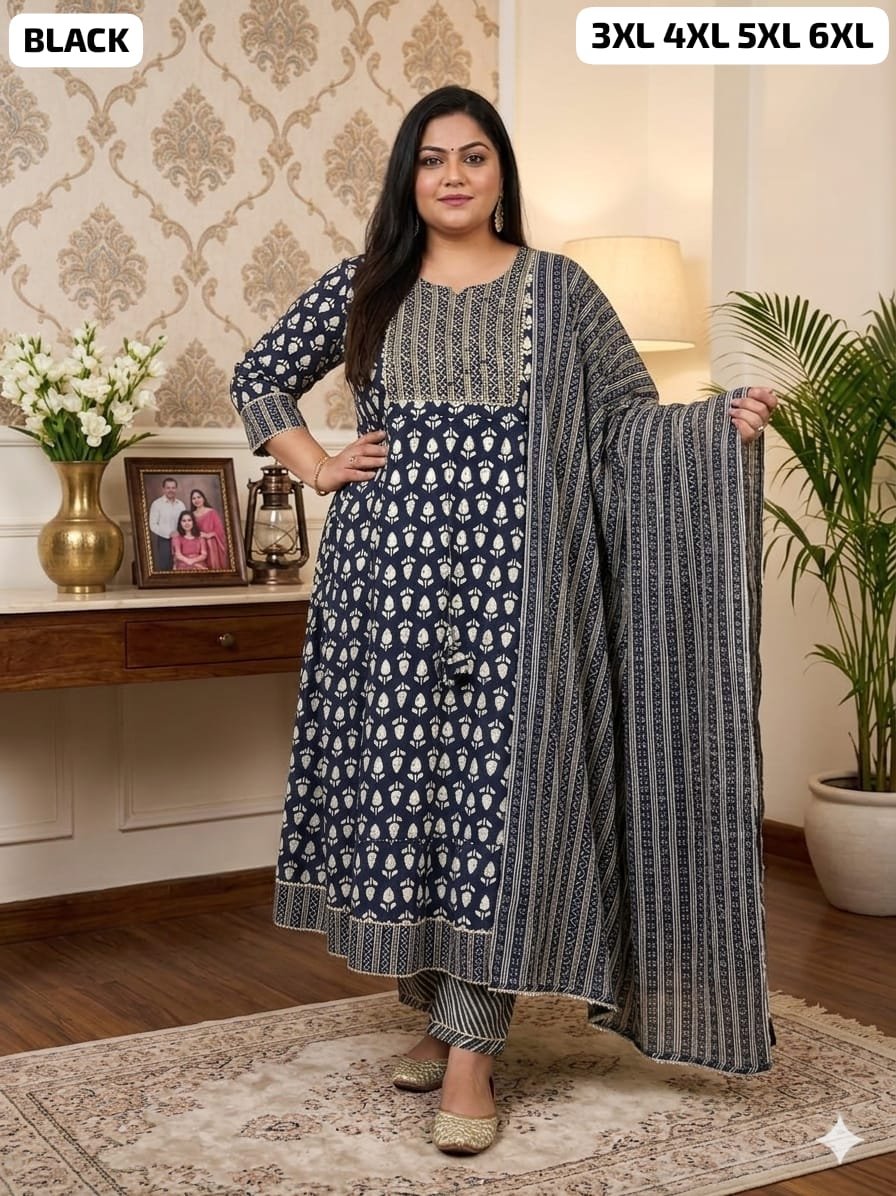 stitched #WEAR IT LOVE IT SHARE IT# PURE COTTON ANARKALI KURTI WITH PENT WITH DUPPATA - Image 8