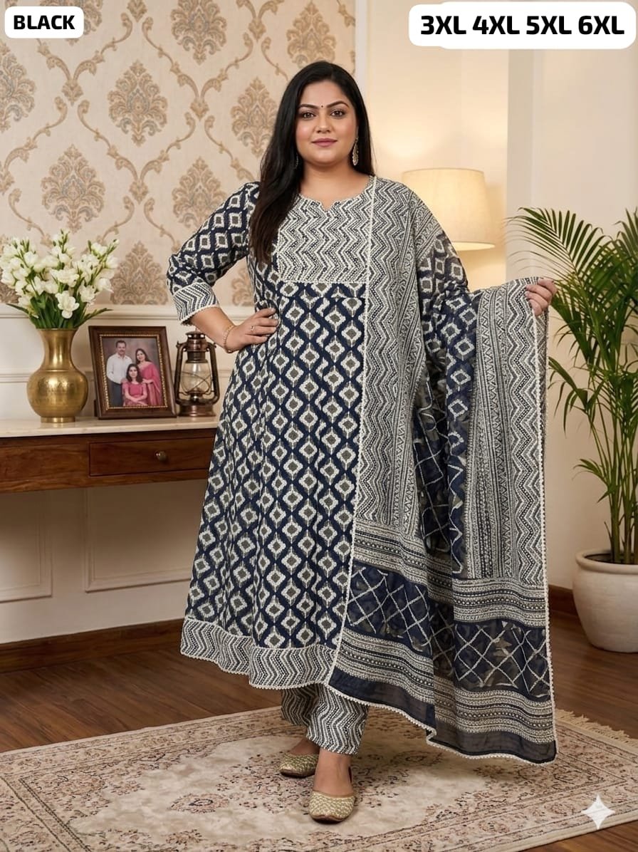 stitched #WEAR IT LOVE IT SHARE IT# PURE COTTON ANARKALI KURTI WITH PENT WITH DUPPATA - Image 7