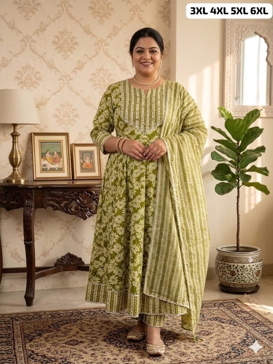 stitched #WEAR IT LOVE IT SHARE IT# PURE COTTON ANARKALI KURTI WITH PENT WITH DUPPATA - Image 6