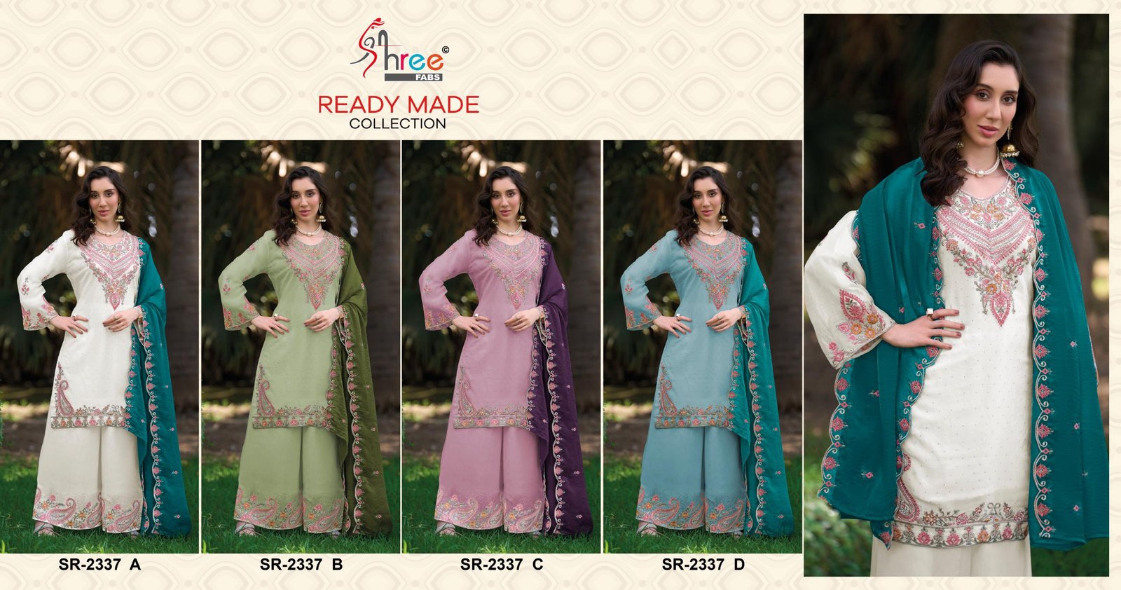 stitched Hello shree fabs lounching fandy silk zarkan collection Soecial zakan and daimond shuitSR-2337