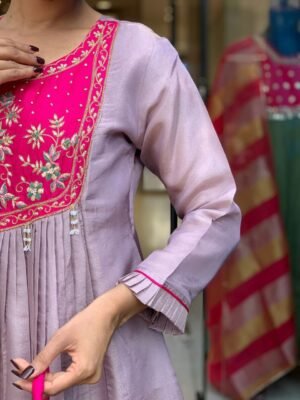 Alternative view of stitched Featuring beautiful Heavy Suit Set which is beautifully decorated  Handwork on yoke. It is paired with matching plazzo Pair.