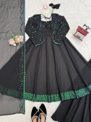 Alternative view of stitched  Step into effortless charm with our exclusive 3-piece set – crafted for comfort, stitched with grace.