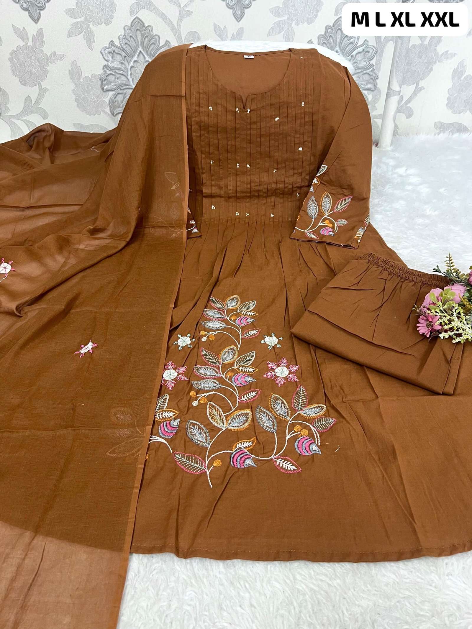 stitched Upgrade your ethnic wardrobe with this elegant cotton suit set crafted to perfection - Image 3