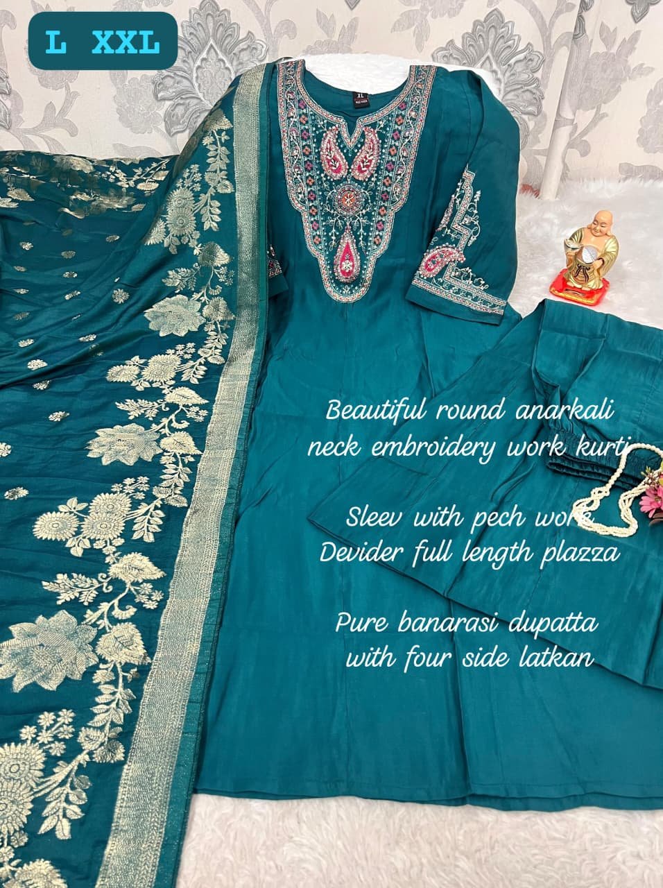 stitched Add grace and elegance to your festive wardrobe with this stunning round Anarkali suit set