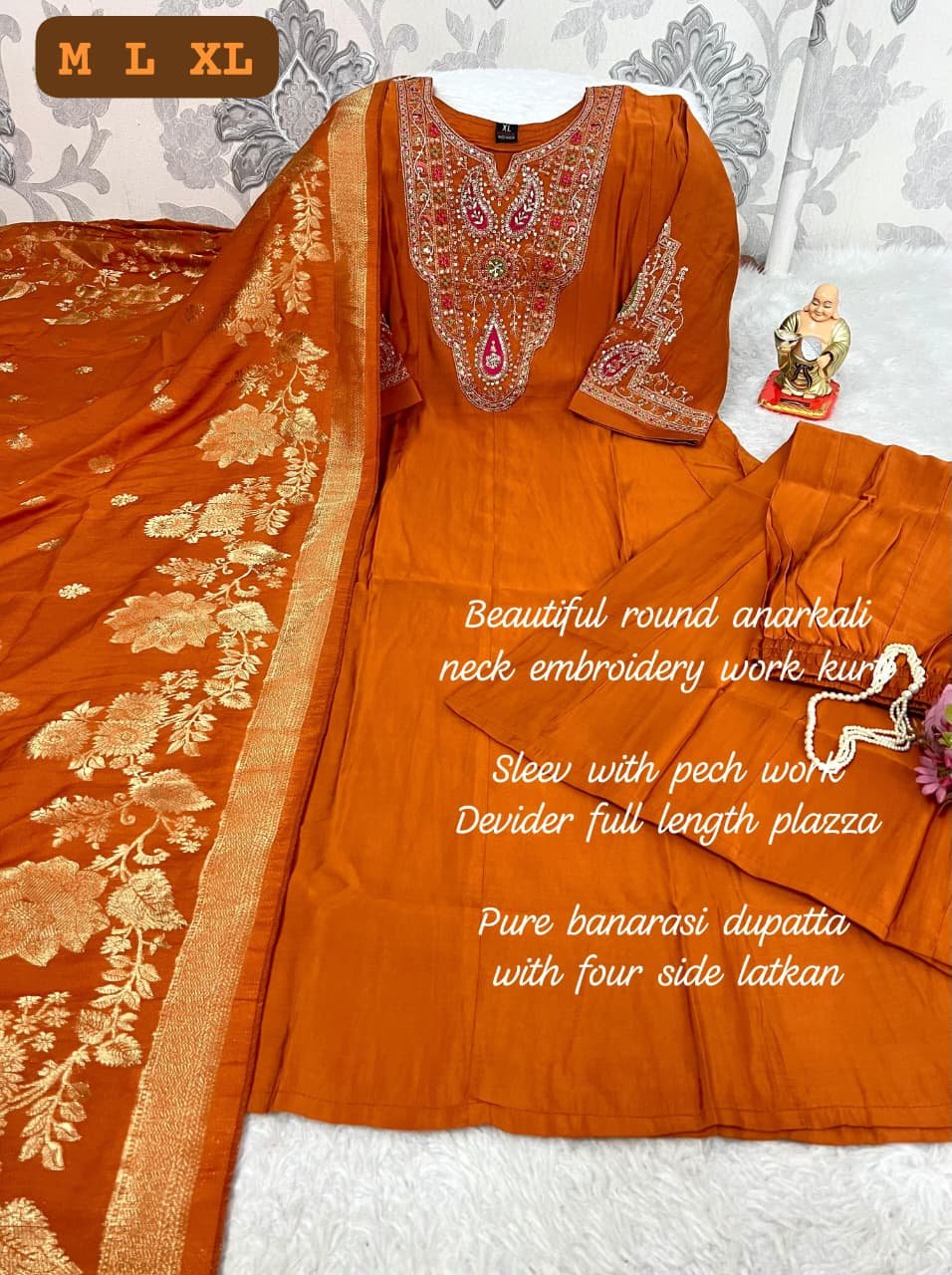 stitched Add grace and elegance to your festive wardrobe with this stunning round Anarkali suit set - Image 4