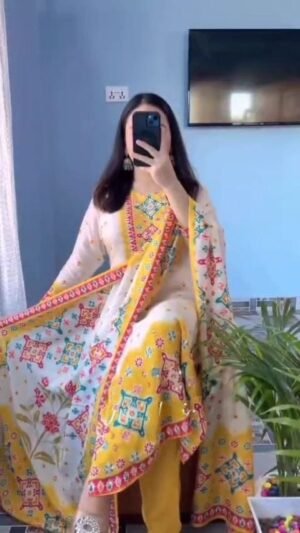 stitched These stunning ethnic sets are crafted from premium Maslin fabric, known for its buttery-smooth texture, natural sheen, and lightweight comfort. Perfect for festive occasions or elegant daily wear, these outfits blend traditional artistry with a modern silhouette.