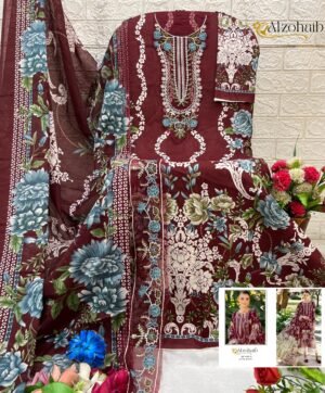 Alternative view of unstitched ALZOHAIB  Humaira D.No. - AZ-1351 A-1351-B