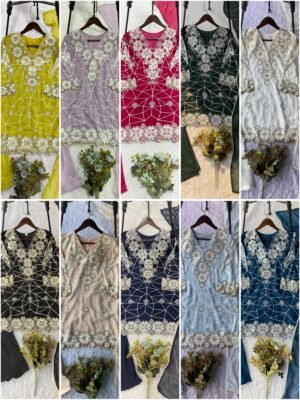 stitched EID  EXCLUSIVE AND TRENDY FOR WEDDING SEASON OUR SEQUENCE EMBROIDERY WORKED TOP, PLAZZO AND DUPATTA