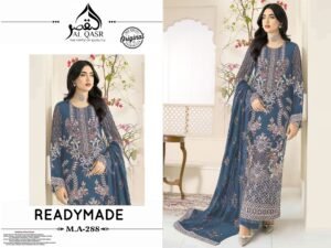 stitched  RAMZAN EID SPECIAL ARTICLE OF UR CHOICE AL-QASR D. NO MA- 288 HEAVY FOX GEORGETTE WITH EMBROIDERY WORK AND HAND-KHATLI WORK LATKAN BEAUTIFUL